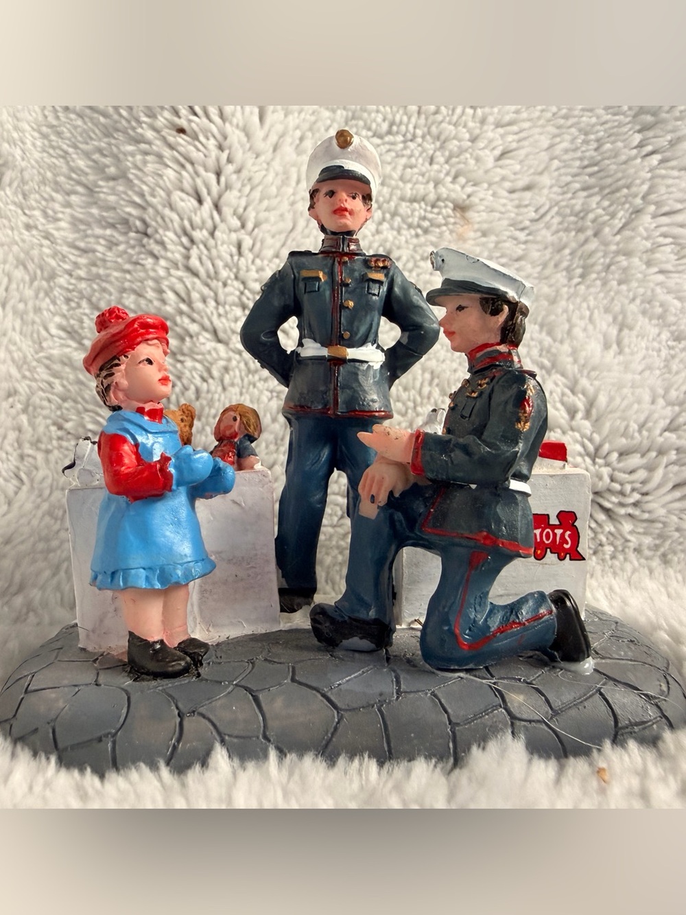 Miniature Marine Toys for Tots Military Figurine Set Holiday decor piece